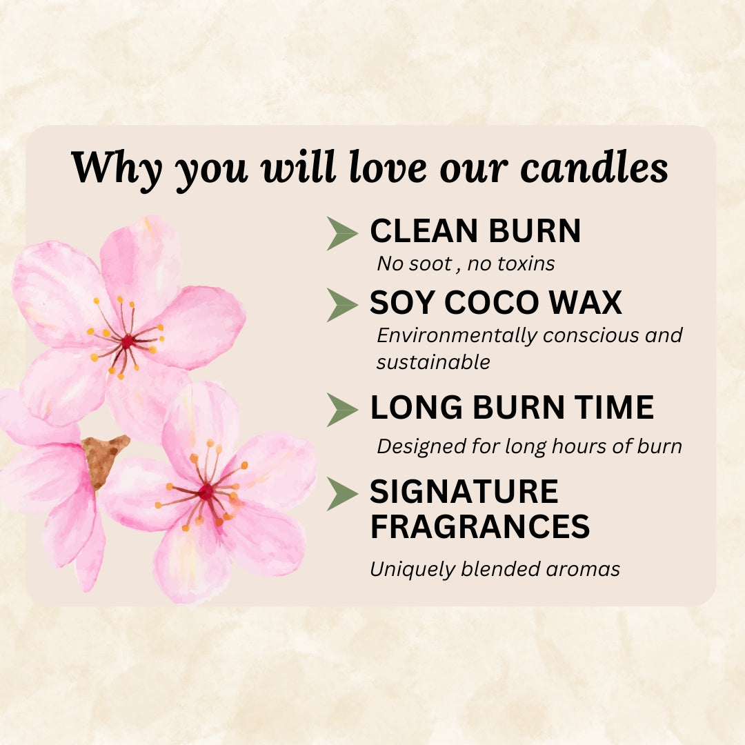 Blush Bloom β Pink Flower Scented Jar Candle | Handmade Soy Wax Candle (Lavender)