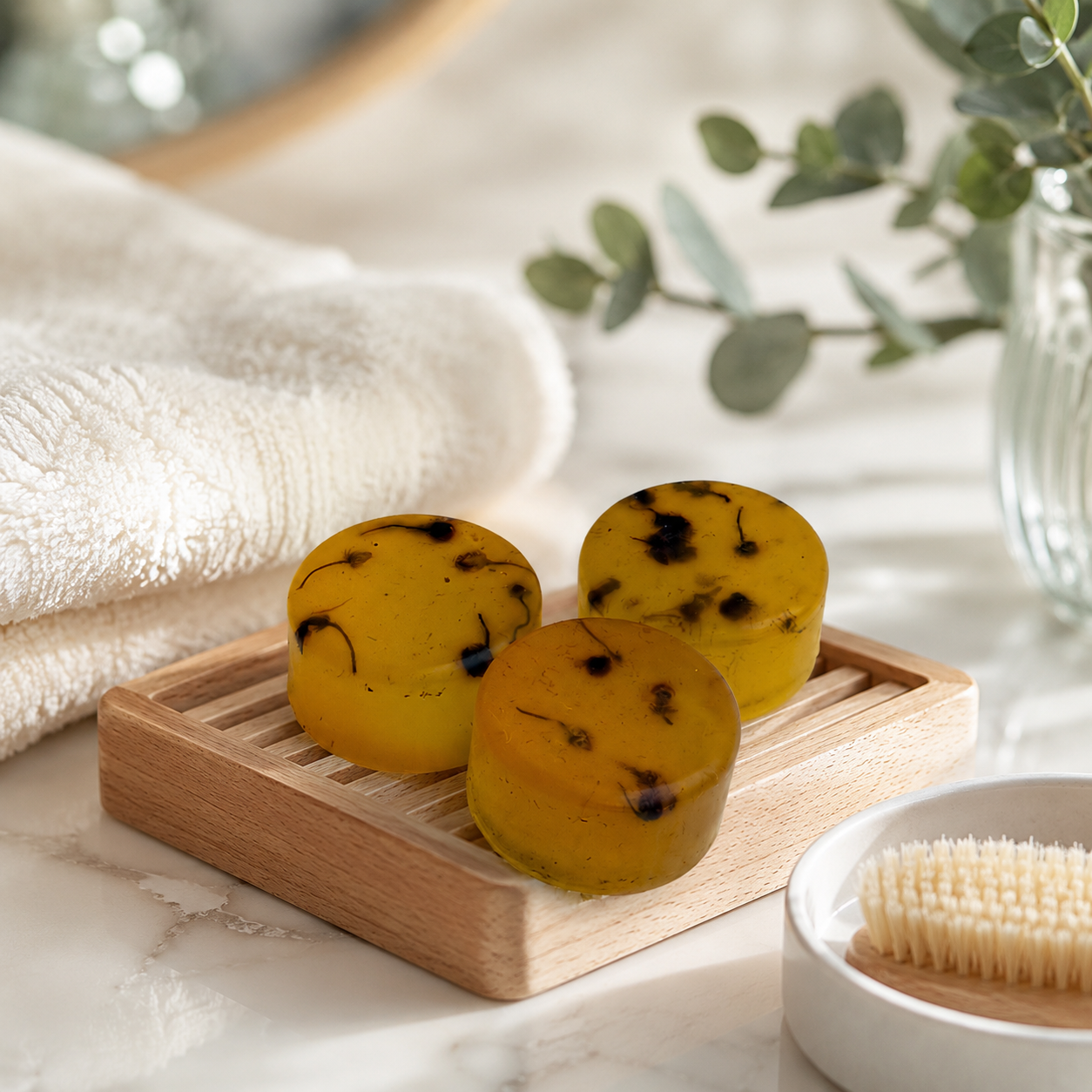 Chamomile Flower Soap Set of 3 | Handmade Floral Soap Gift Pack for Gentle Skin Care