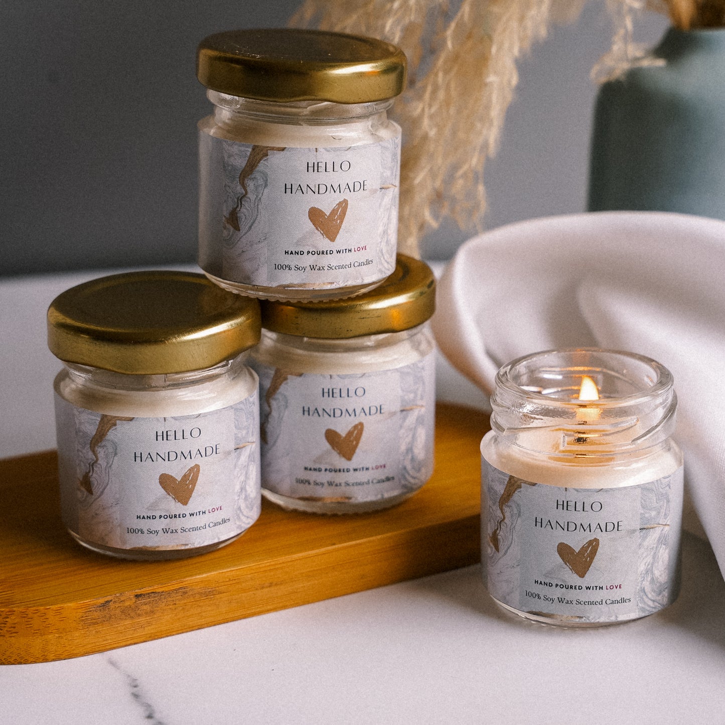 Small Glass Jar Candle Set