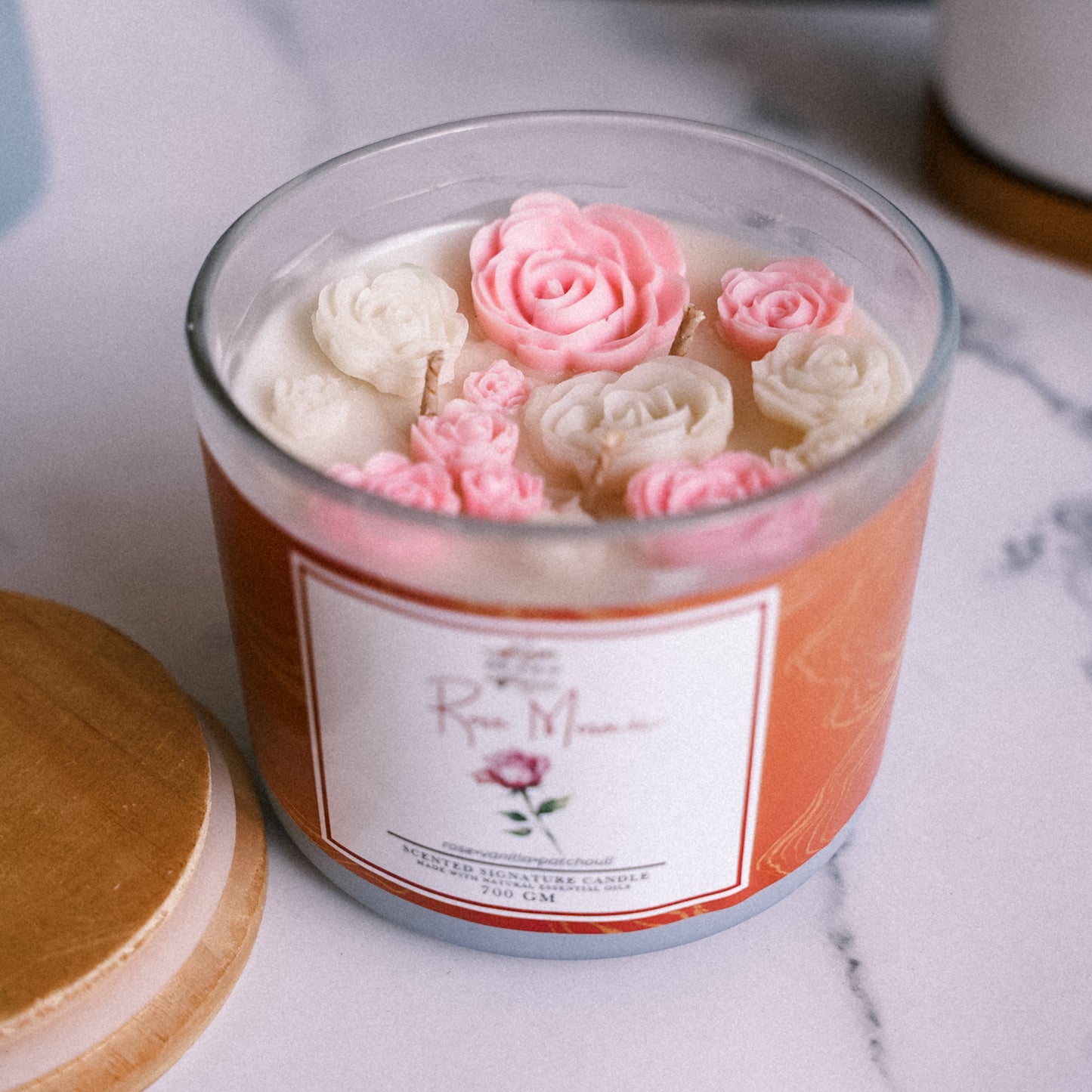 Premium 3 Wick Scented Jar Candle with Wooden Lid (700 GM)