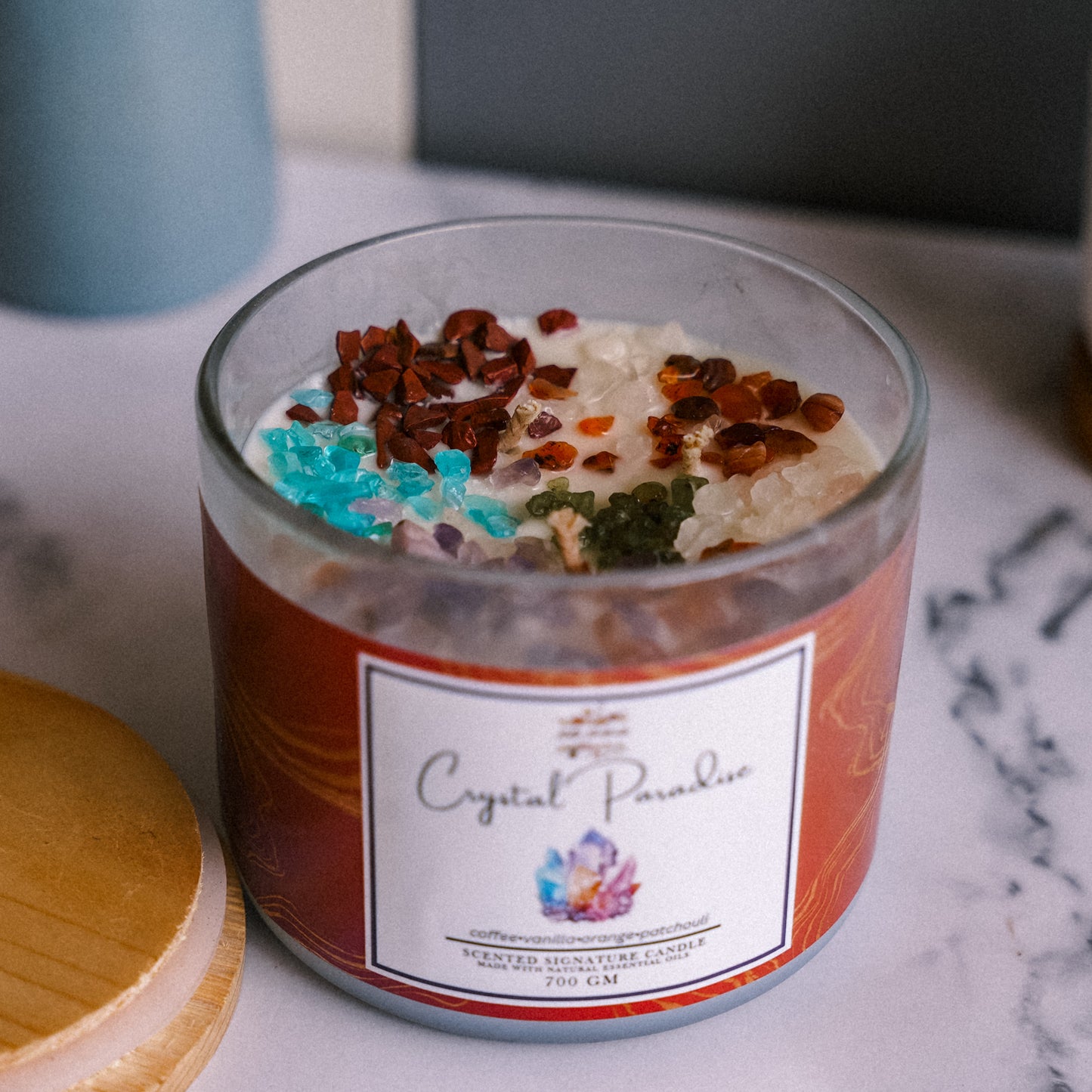 Premium 3 Wick Scented Jar Candle with Wooden Lid (700 GM)