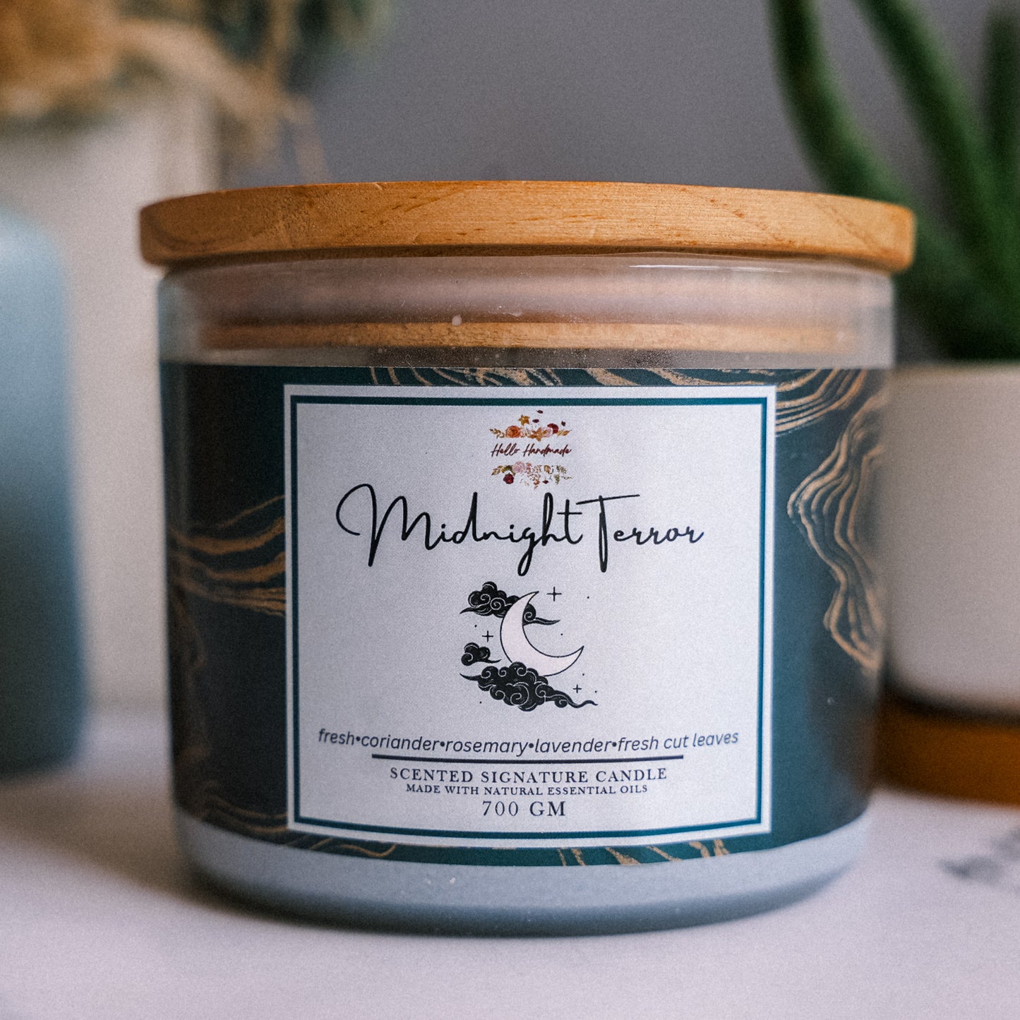 Premium 3 Wick Scented Jar Candle with Wooden Lid (700 GM)