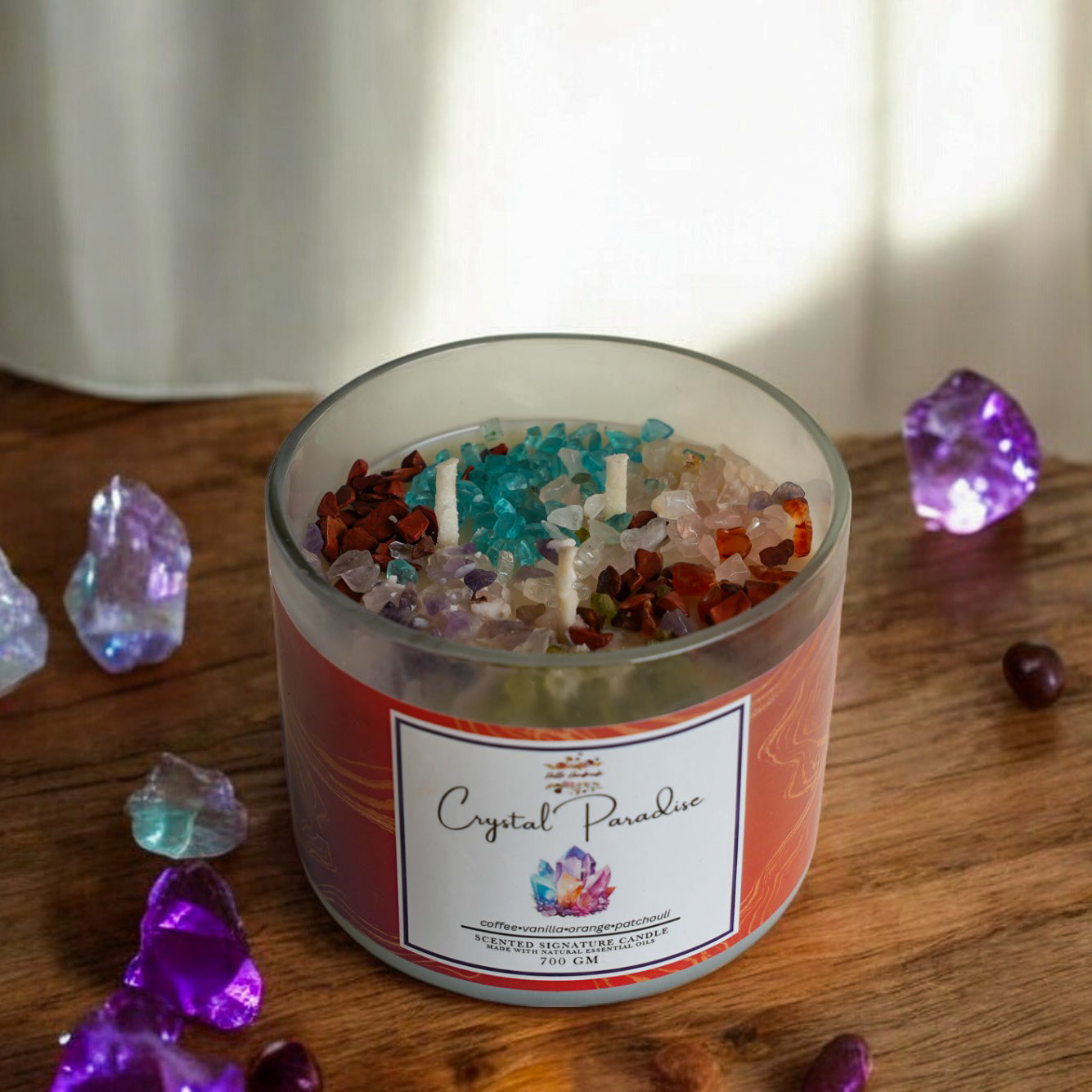 Premium 3 Wick Scented Jar Candle with Wooden Lid (700 GM)