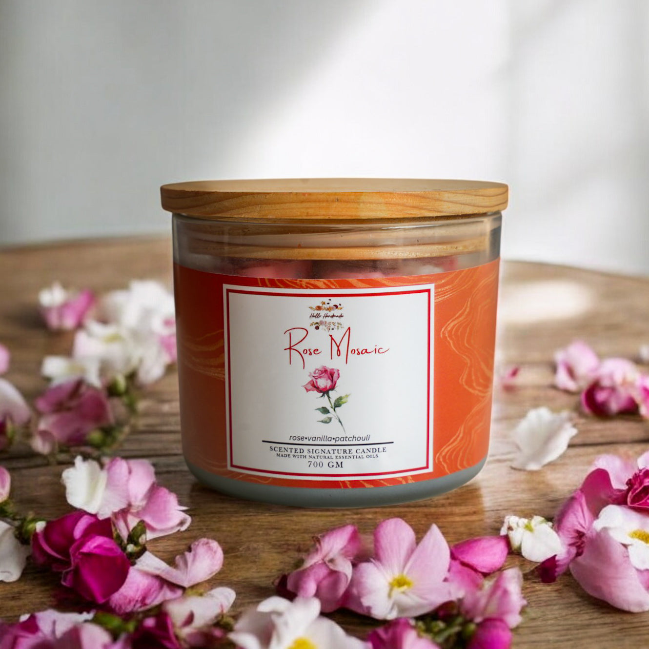 Premium 3 Wick Scented Jar Candle with Wooden Lid (700 GM)