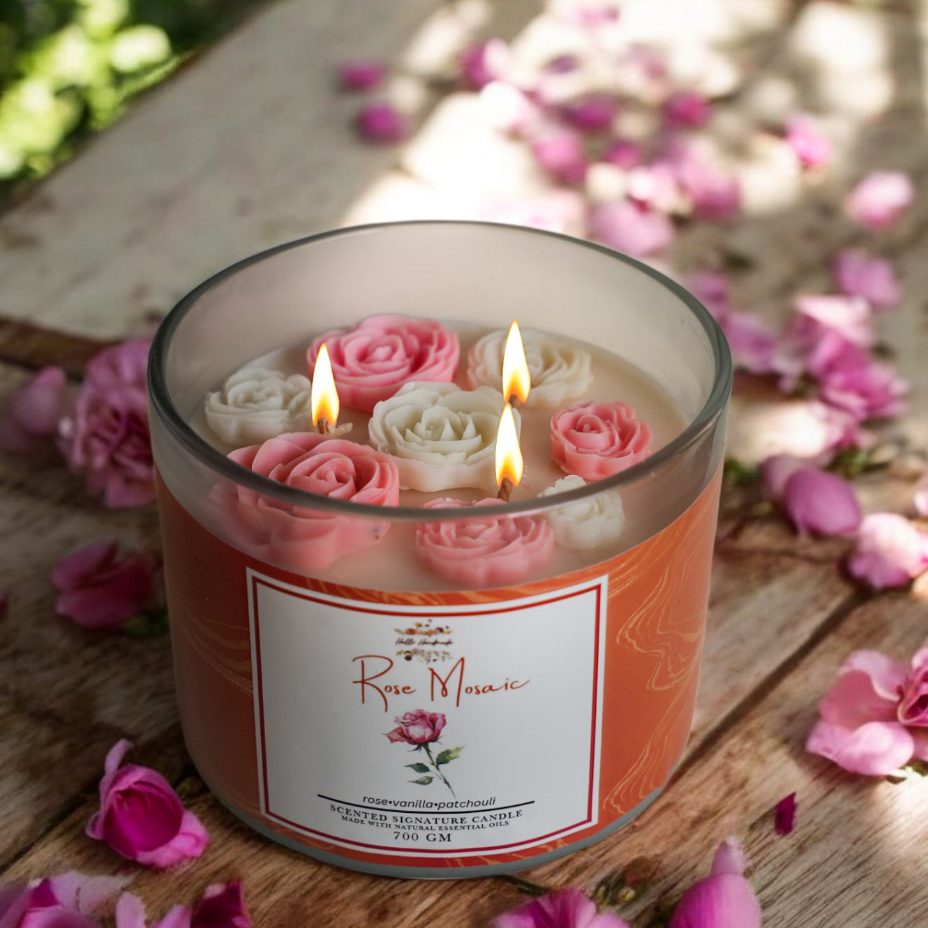 Premium 3 Wick Scented Jar Candle with Wooden Lid (700 GM)