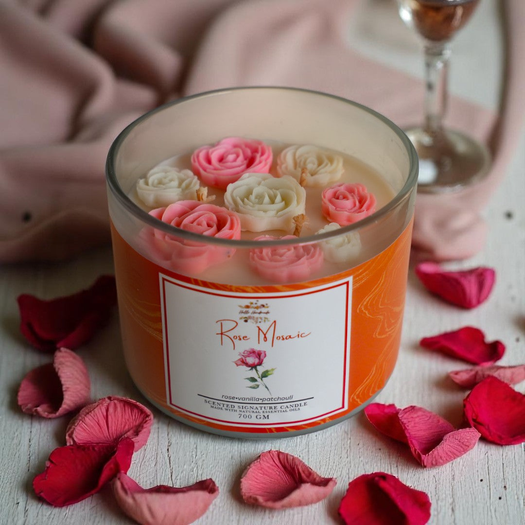 Premium 3 Wick Scented Jar Candle with Wooden Lid (700 GM)