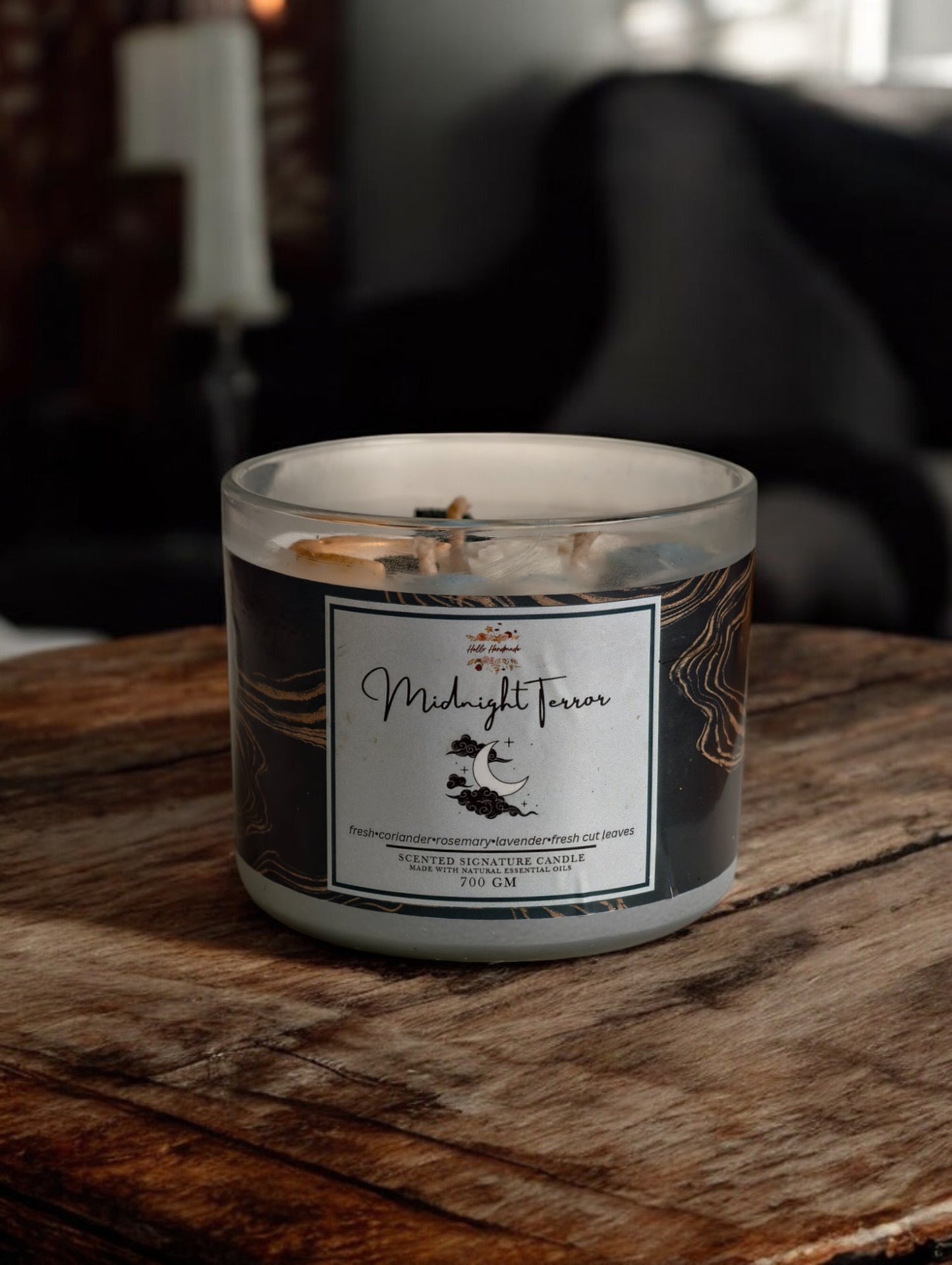 Premium 3 Wick Scented Jar Candle with Wooden Lid (700 GM)