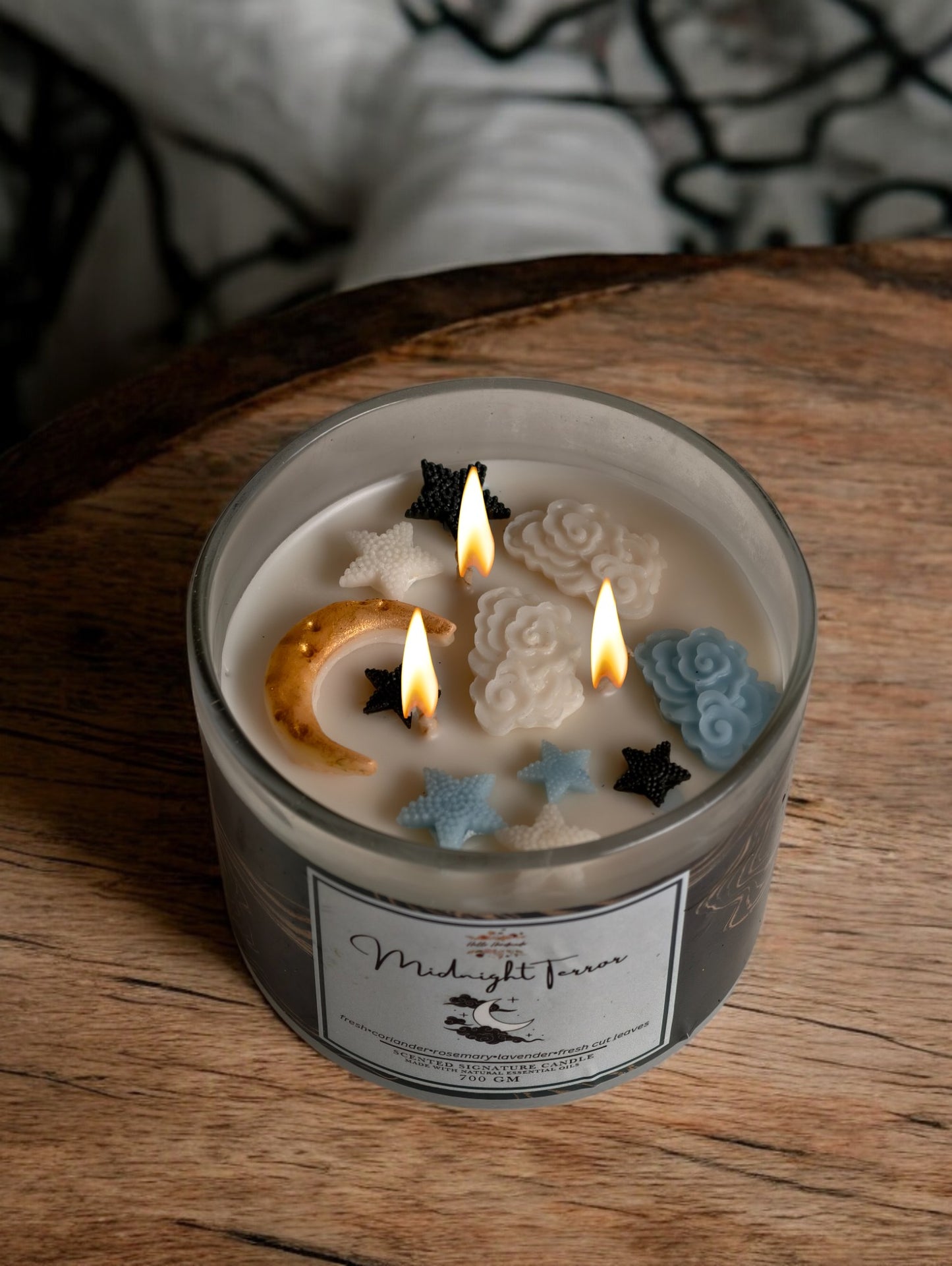 Premium 3 Wick Scented Jar Candle with Wooden Lid (700 GM)