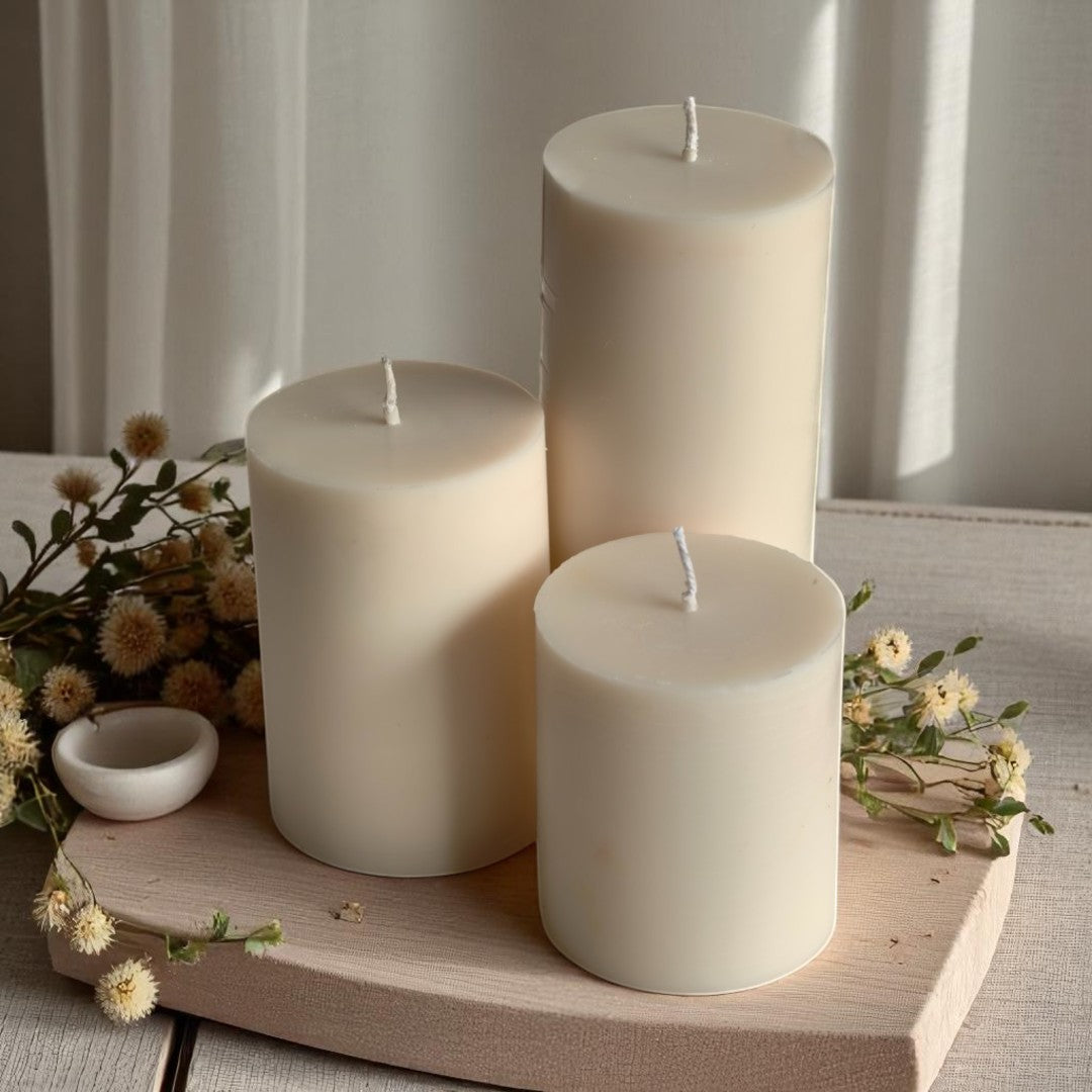 Large Pillar Candle Set of 3 (Warm Vanilla)