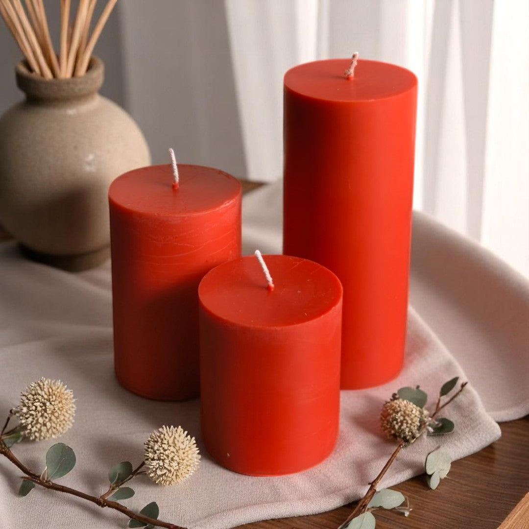 Large Pillar Candle Set of 3 (Warm Vanilla)