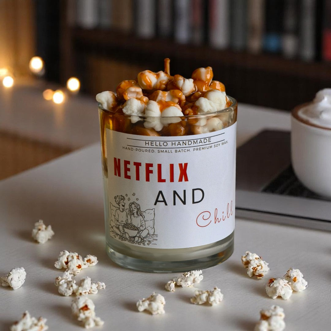 Caramel & Chill Candle (Caramel Popcorn Scent)