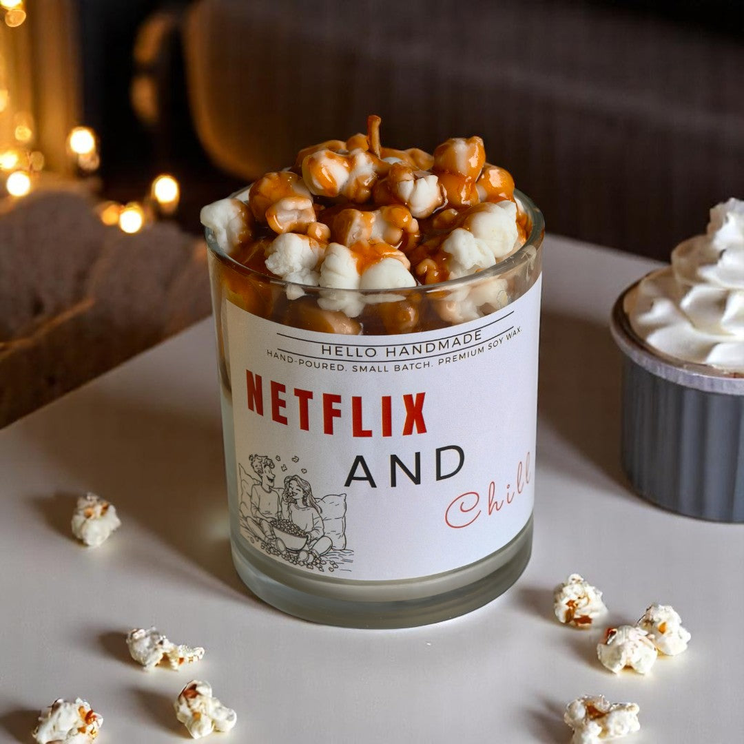 Caramel & Chill Candle (Caramel Popcorn Scent)