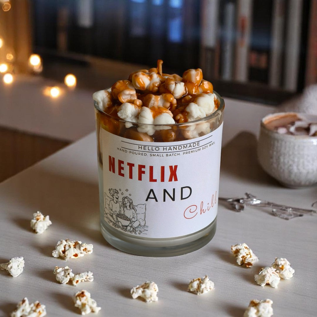Caramel & Chill Candle (Caramel Popcorn Scent)
