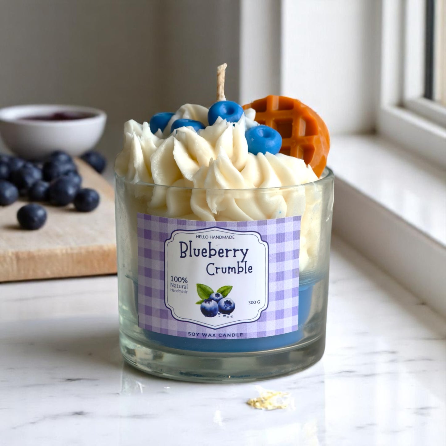 Blueberry Crumble – Dessert-Inspired Soy Wax Candle | 300g