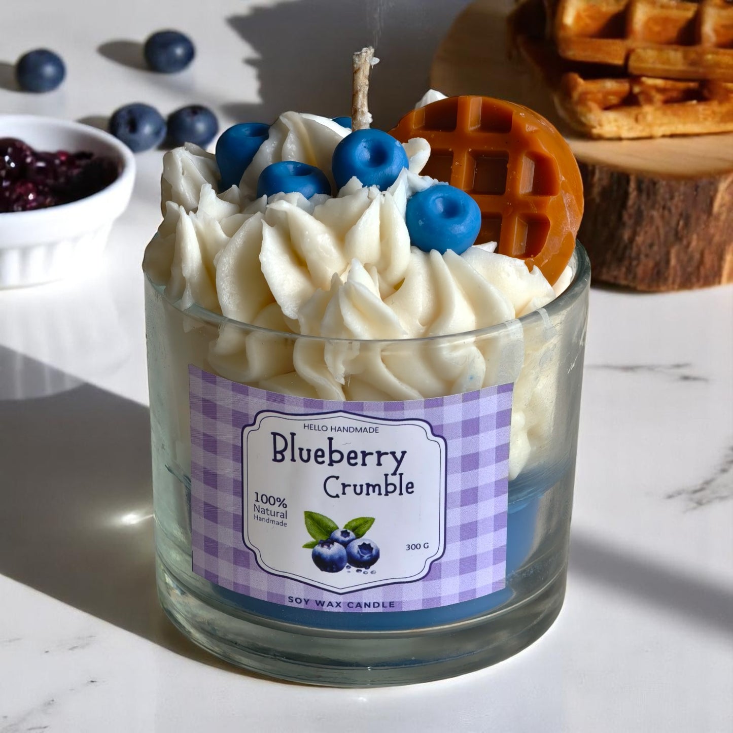 Blueberry Crumble – Dessert-Inspired Soy Wax Candle | 300g
