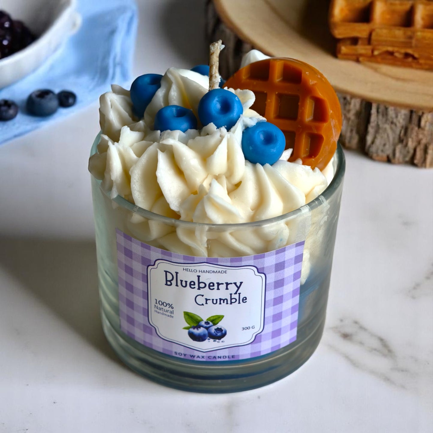 Blueberry Crumble – Dessert-Inspired Soy Wax Candle | 300g