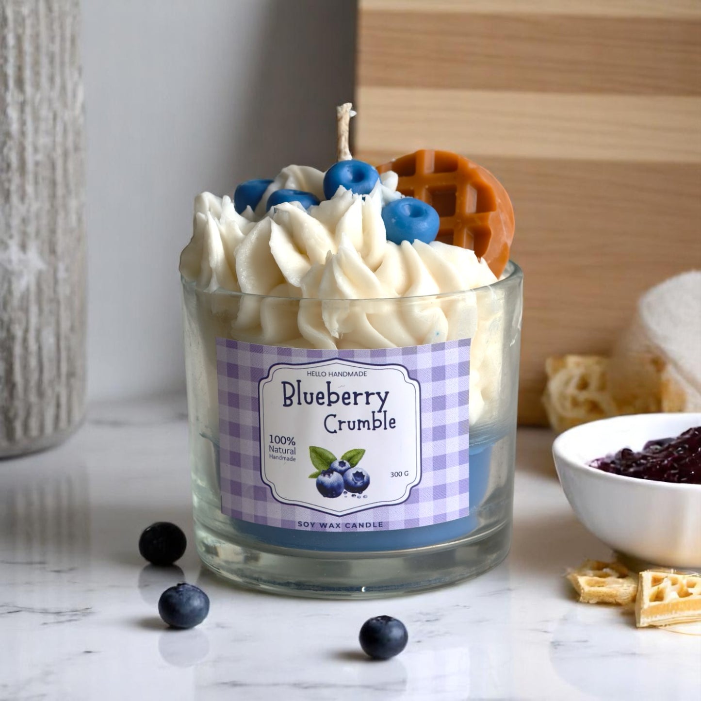 Blueberry Crumble – Dessert-Inspired Soy Wax Candle | 300g