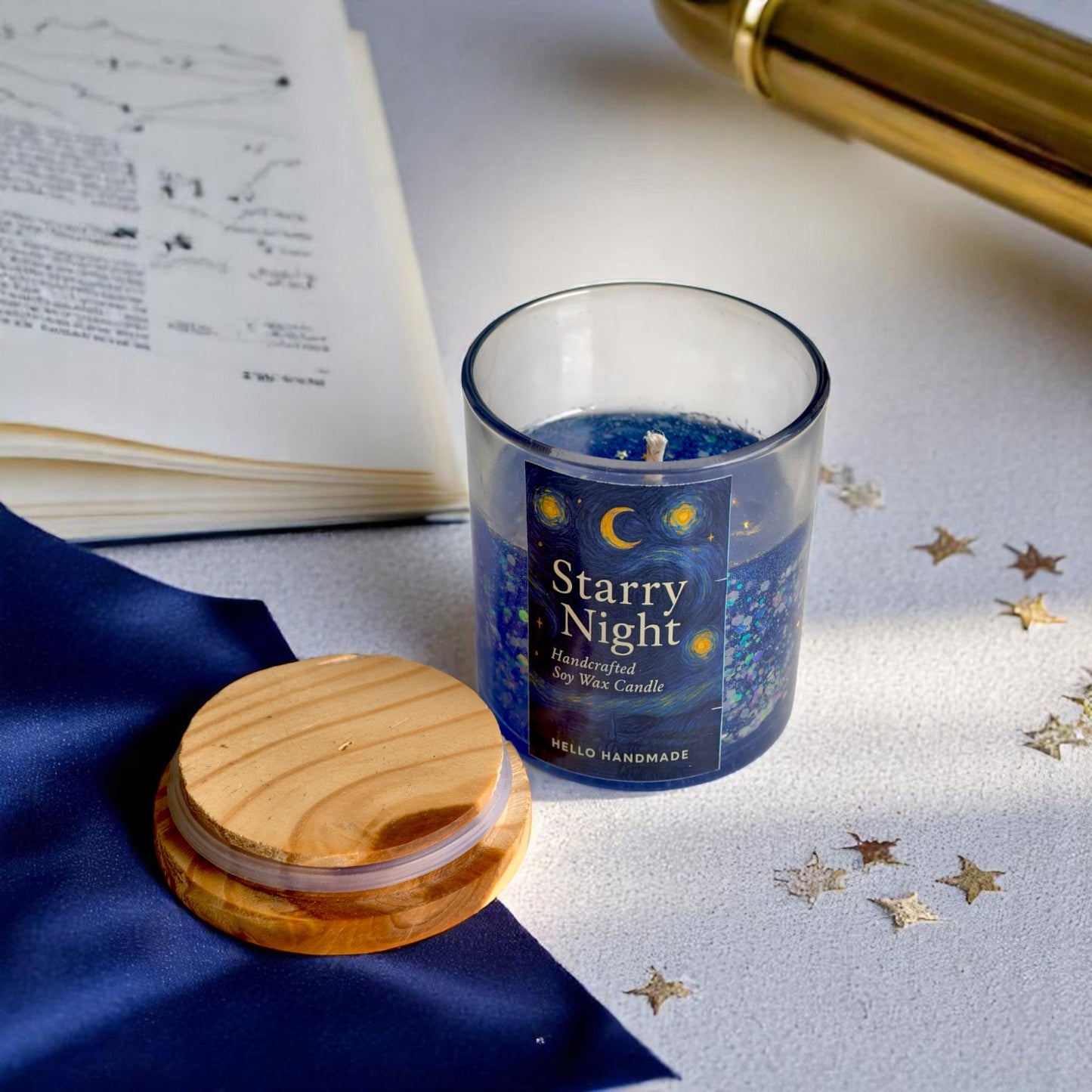 Glow in the Dark Starry Night Jar Candle(Made from Gel Wax)