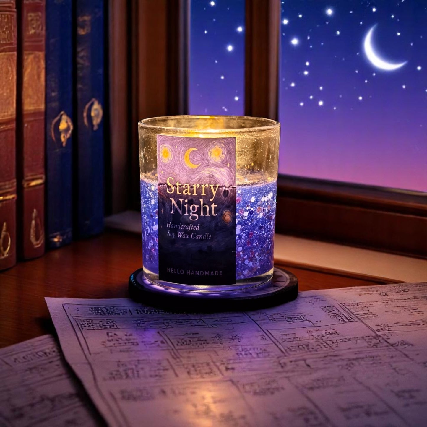 Glow in the Dark Starry Night Jar Candle(Made from Gel Wax)