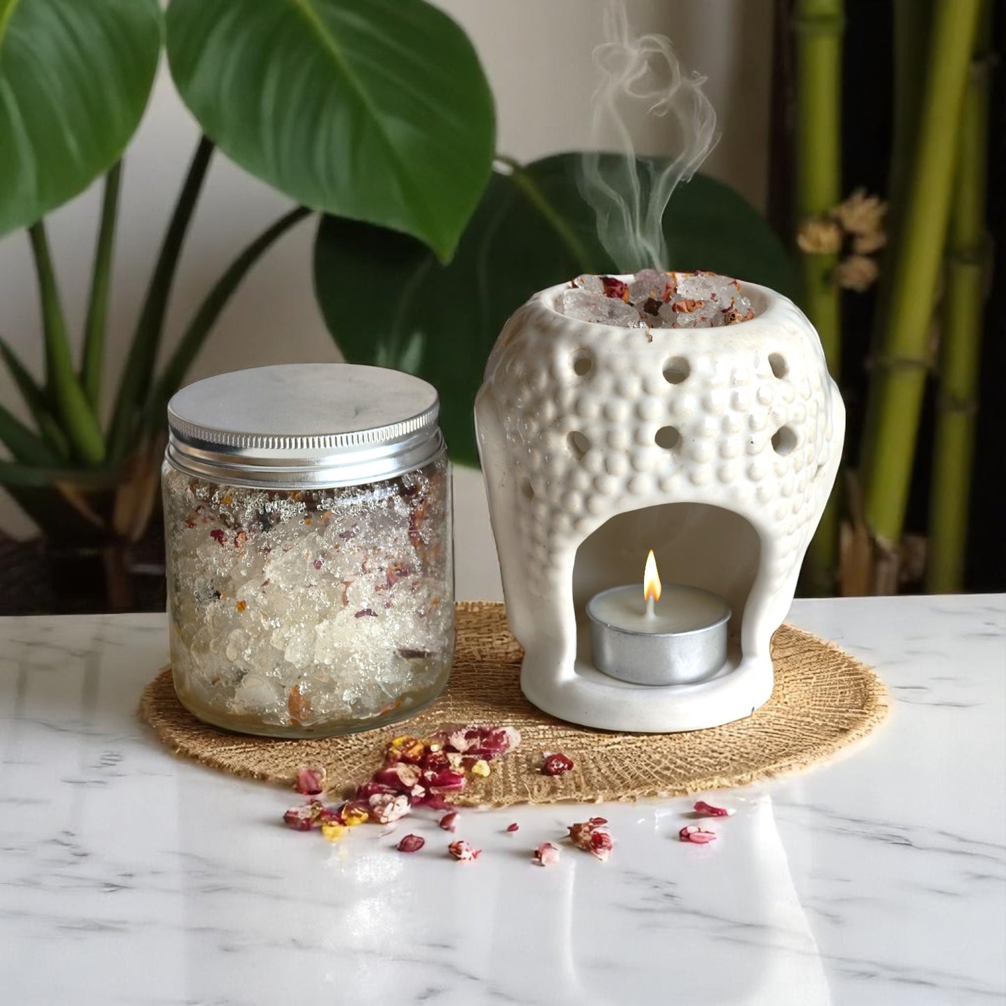 Hello Handmade Bhimseni Camphor Blend for Diffusers – Natural Air Freshener | 100g Vegan & Non-Toxic