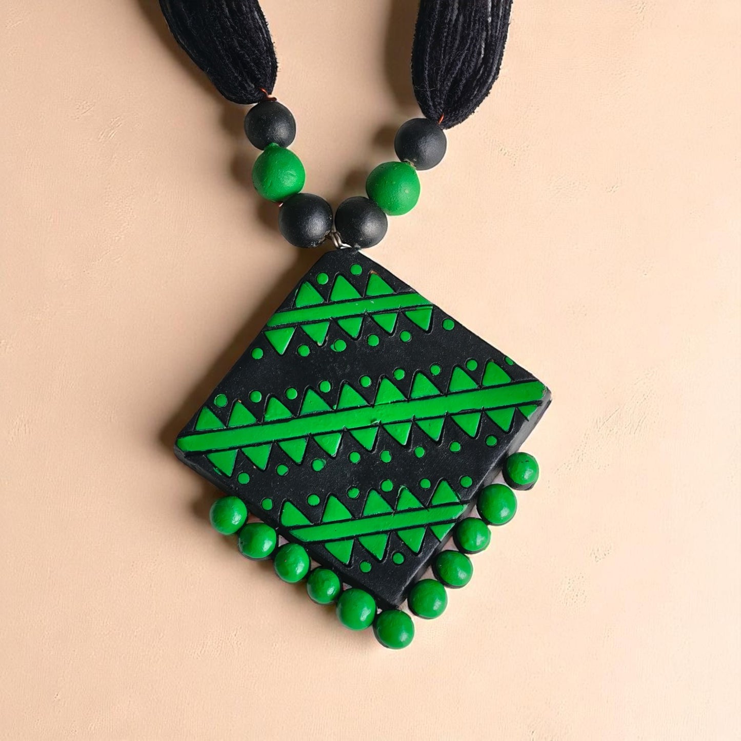 Mitti Patterns Terracotta Necklace and Earring set