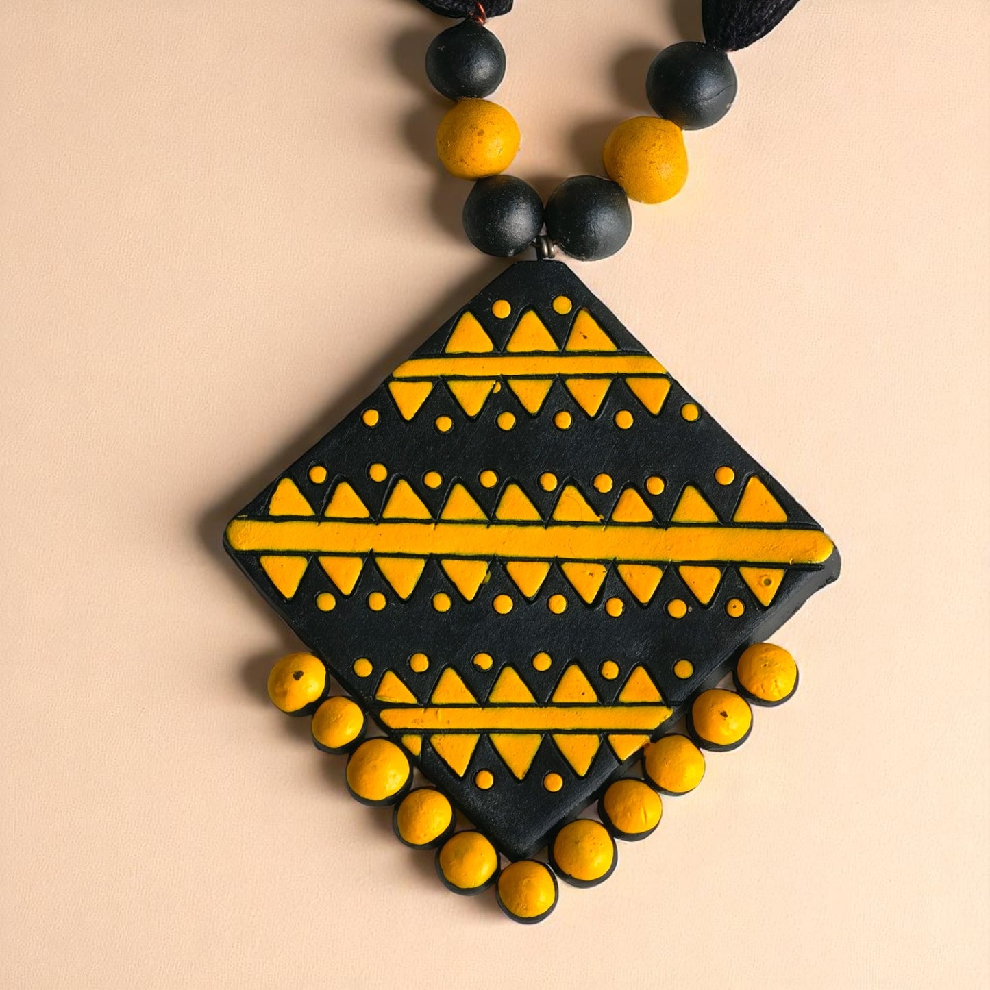 Mitti Patterns Terracotta Necklace and Earring set