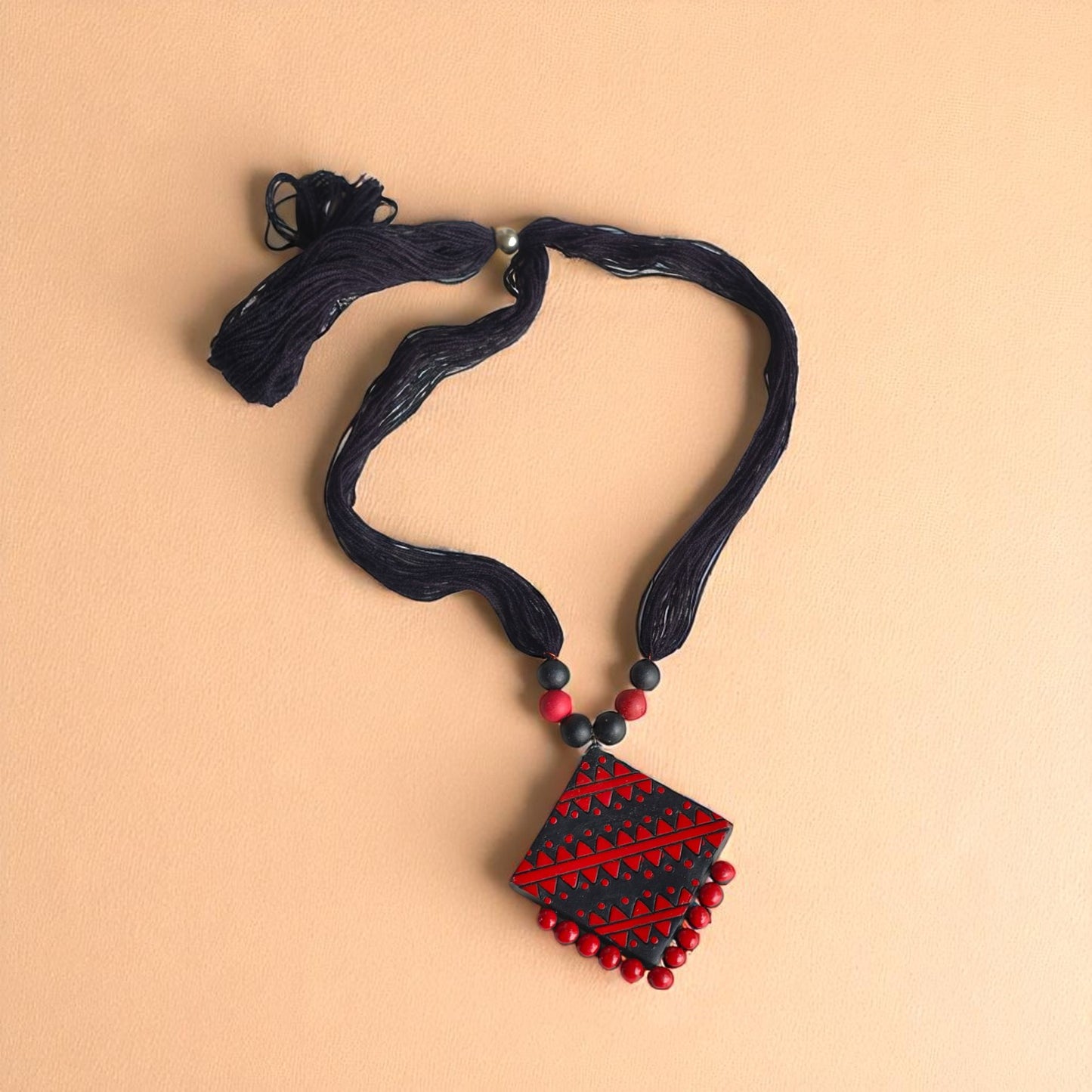 Mitti Patterns Terracotta Necklace and Earring set