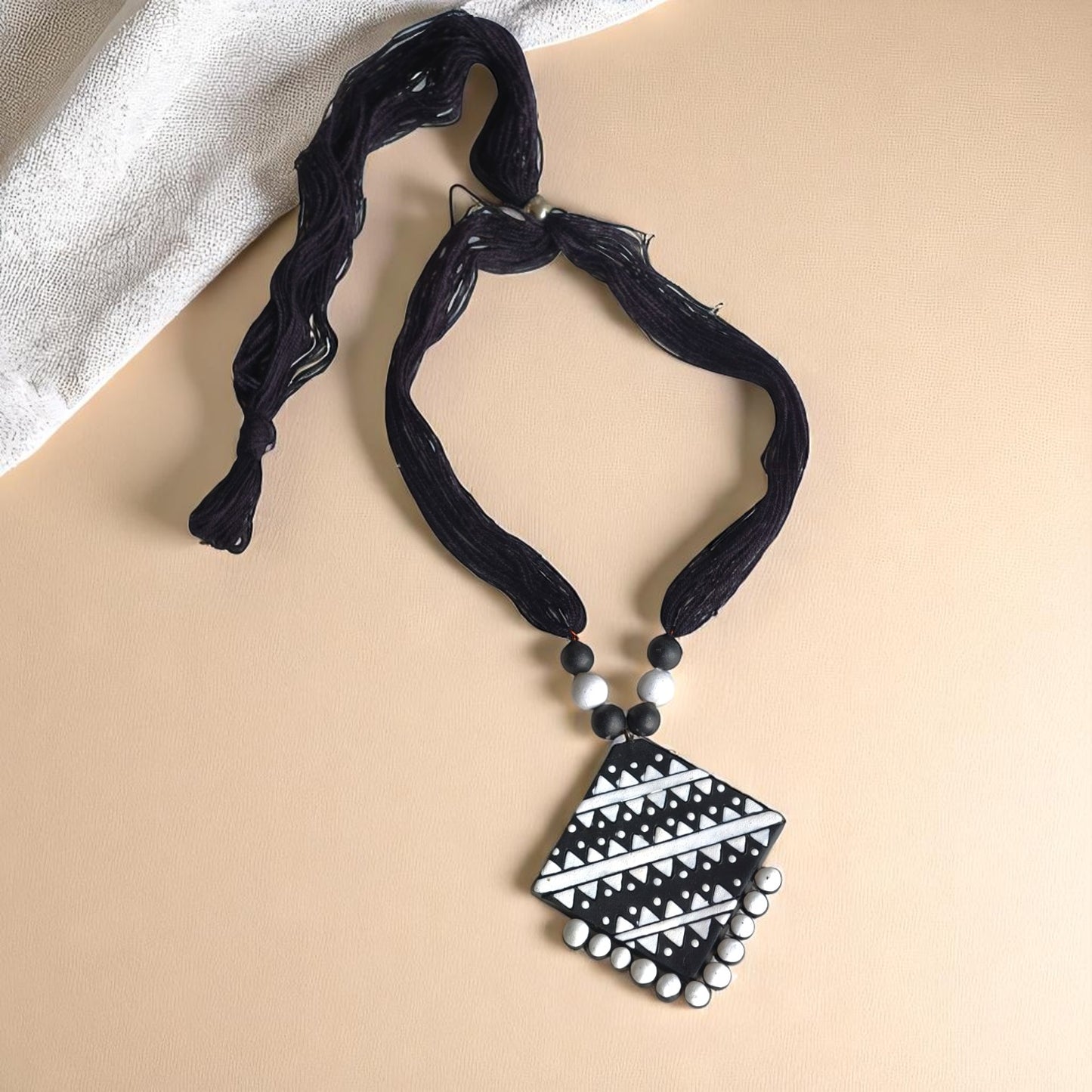 Mitti Patterns Terracotta Necklace and Earring set