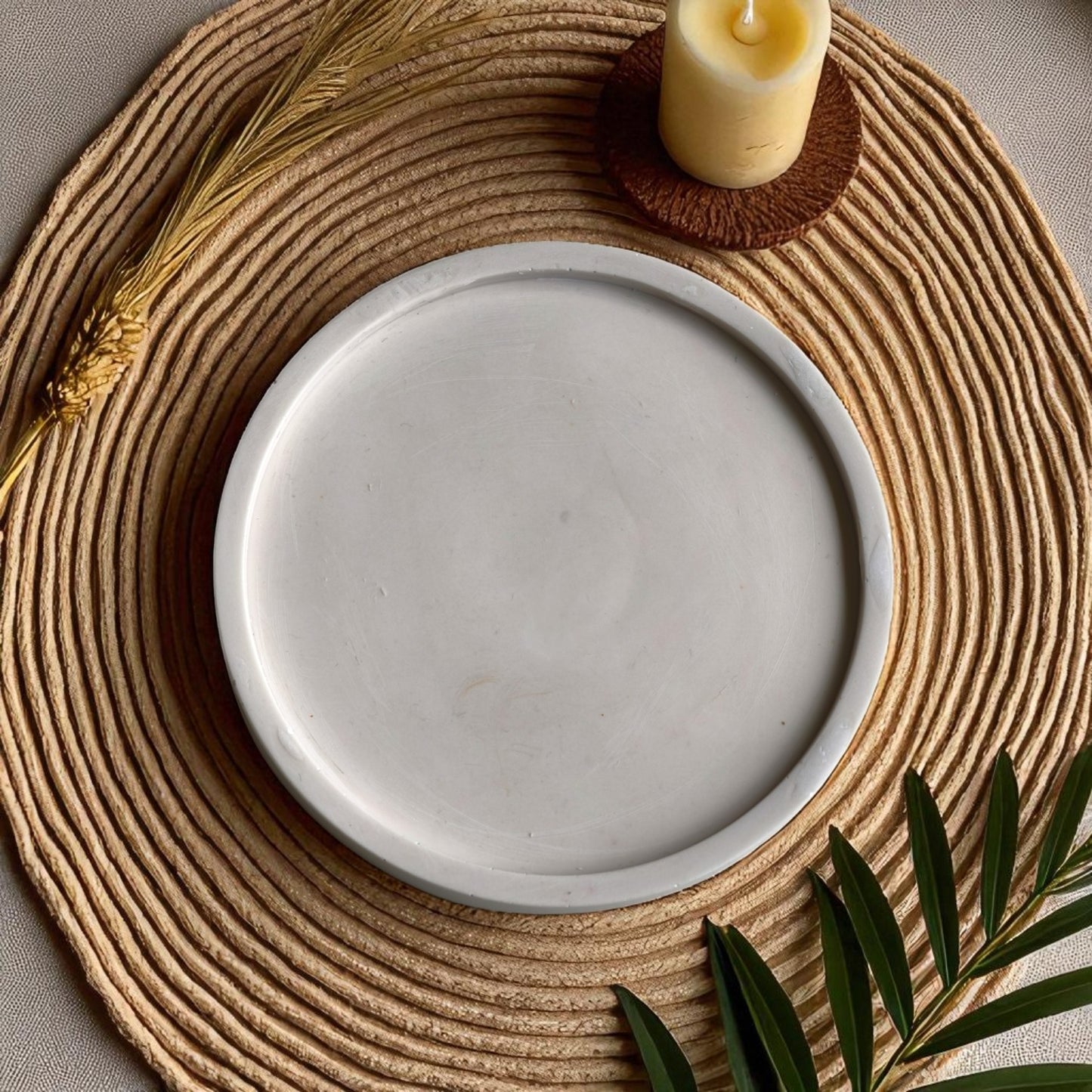 Jesmonite Trinket Tray Set – Blush Pink & White (Set of 2)