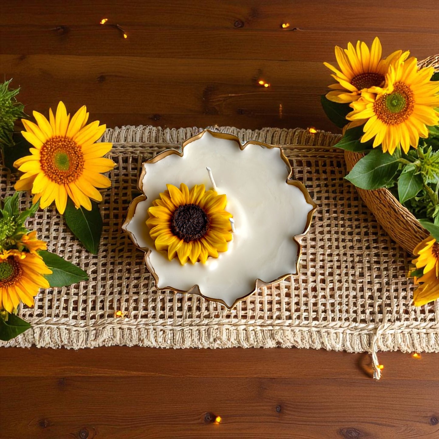Sunflower Serenade Urli Candle (Vanilla Jasmine Scent)