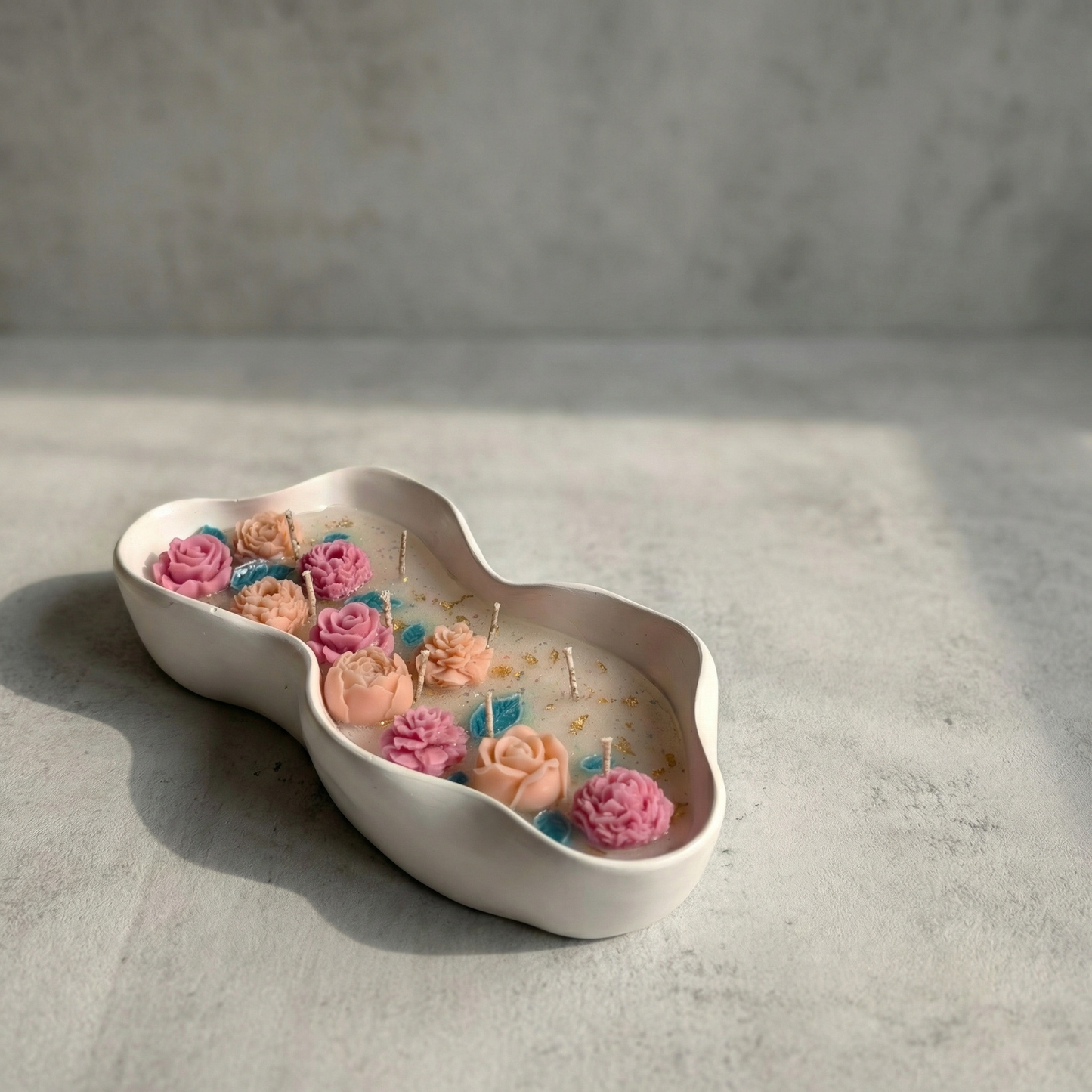 Floral Concrete Jar Candle | Handcrafted Decorative Candle for Modern Home Styling