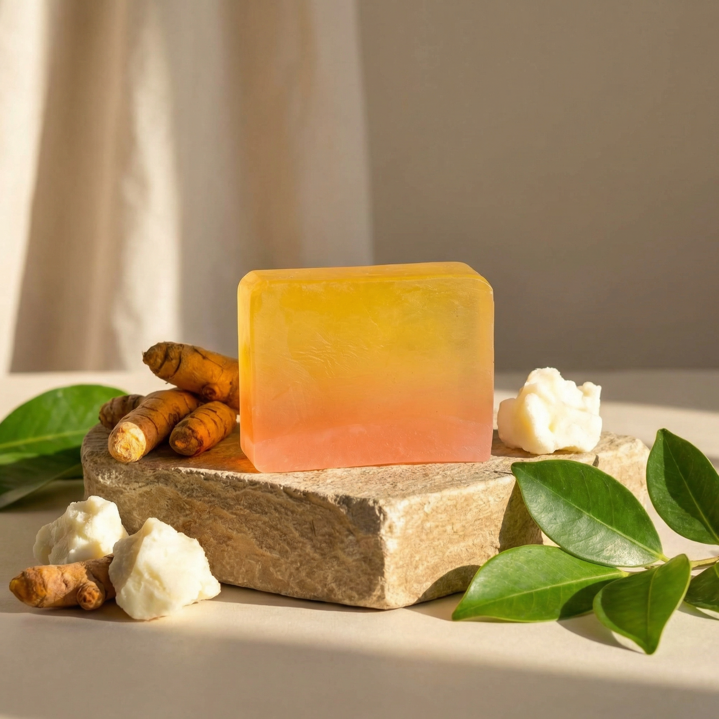 Sunset Hues Bar Soap – Glycerin & Patchouli Soap with Shea Butter | Hydrating Handmade Soap for Bright, Youthful Skin | Gentle Cleanser for All Skin Types