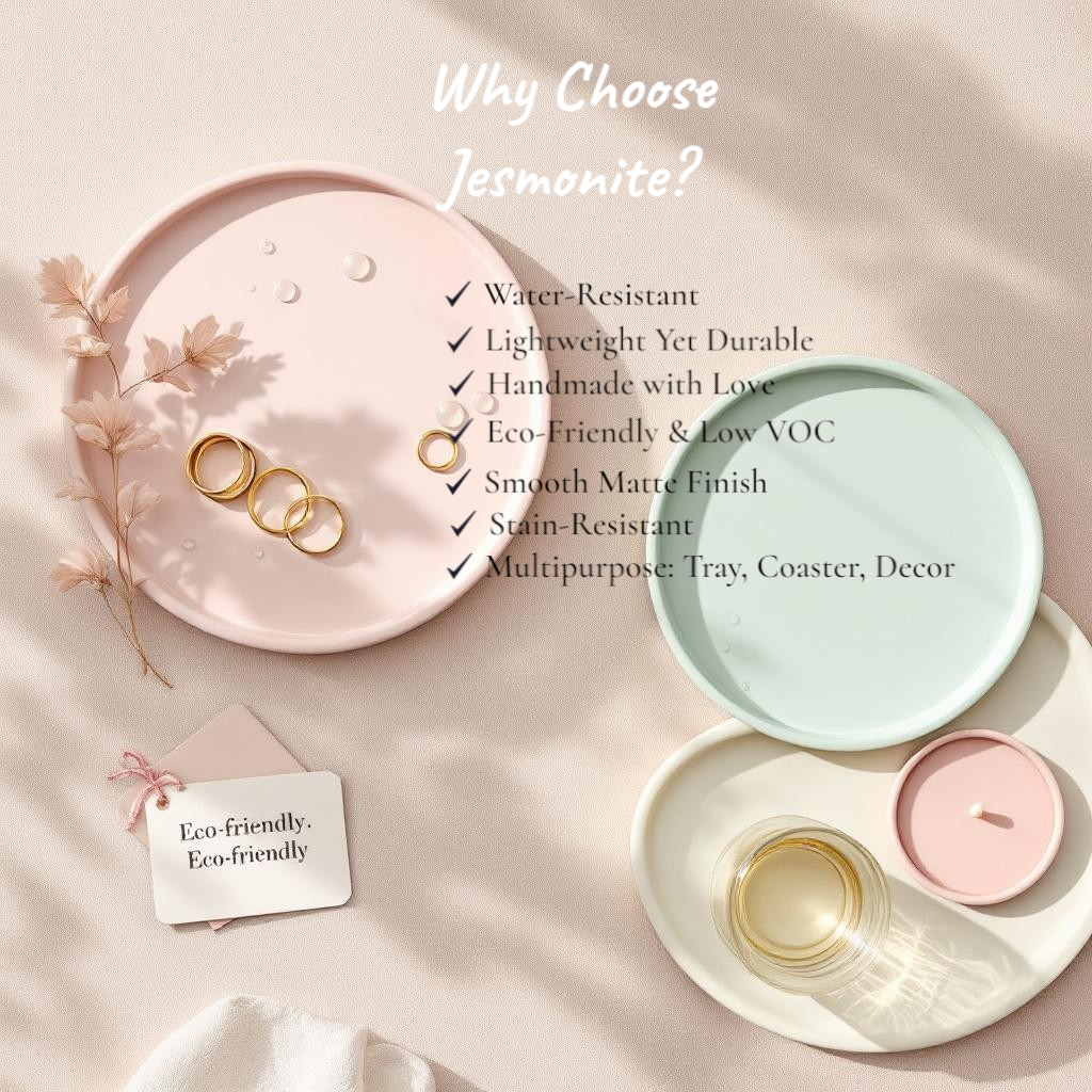 Peony Candle Set – Vanilla & Jasmine with Jesmonite Tray