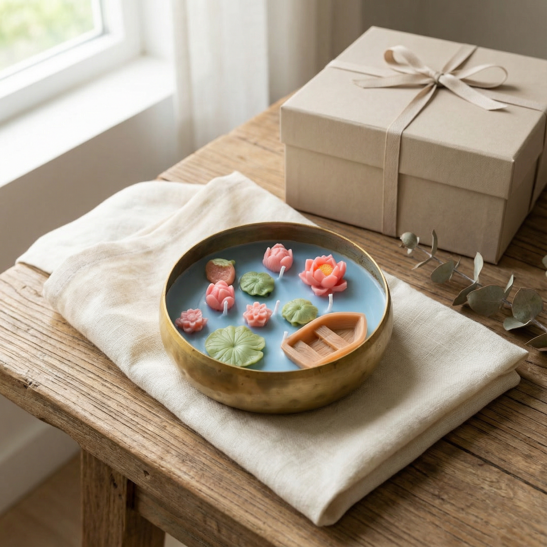 Boat in a Jar Urli Candle – Handcrafted Floating Serenity for Your