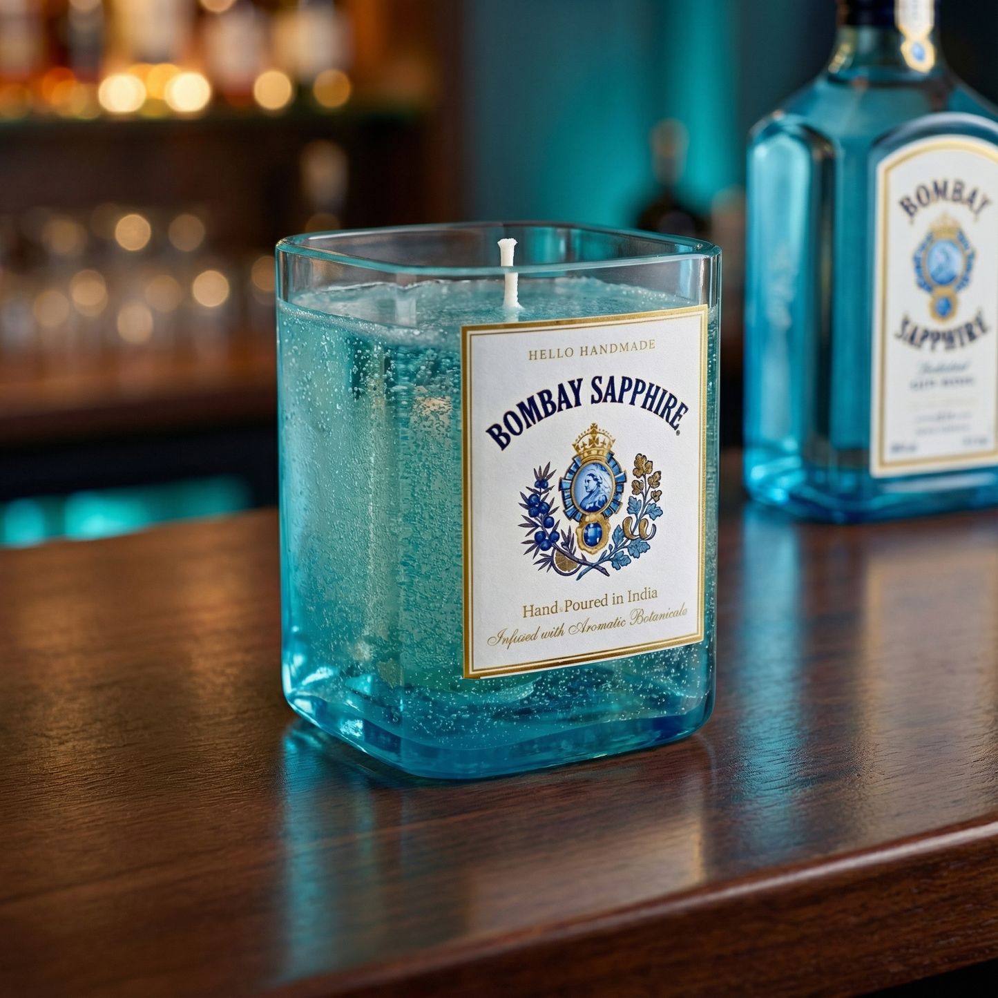 Bombay Sapphire Gin Candle – Handcrafted Luxury Candle | Bar Décor & Premium Gifting