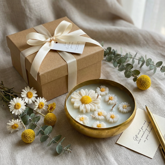 Daisy Bloom Urli Candle – Handcrafted Luxury Decor
