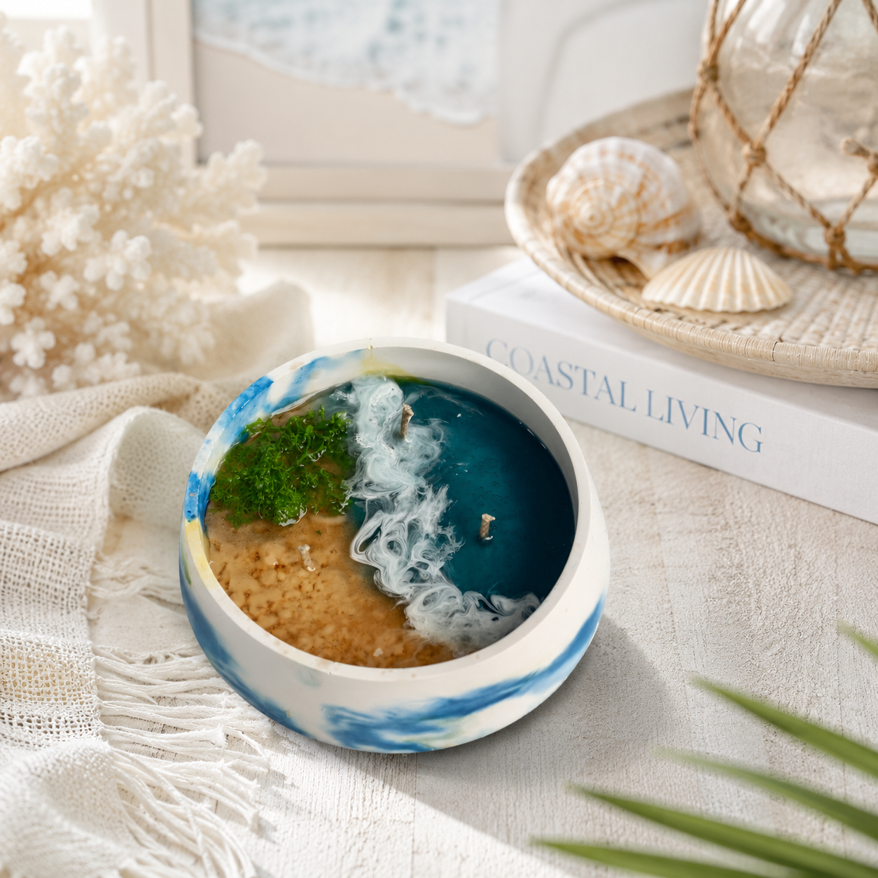 Ocean Wave Handmade Candle | Coastal Beach Decor Soy Wax Candle