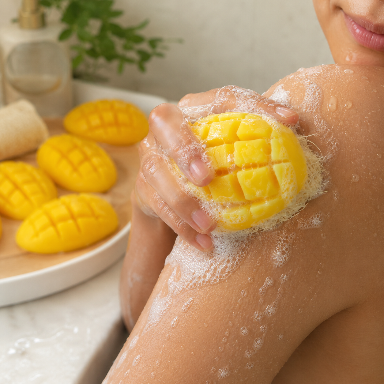 Mango Loofah Soap & Mango Bar Soap Set of 5 Combo | Handmade Exfoliating Bath Set