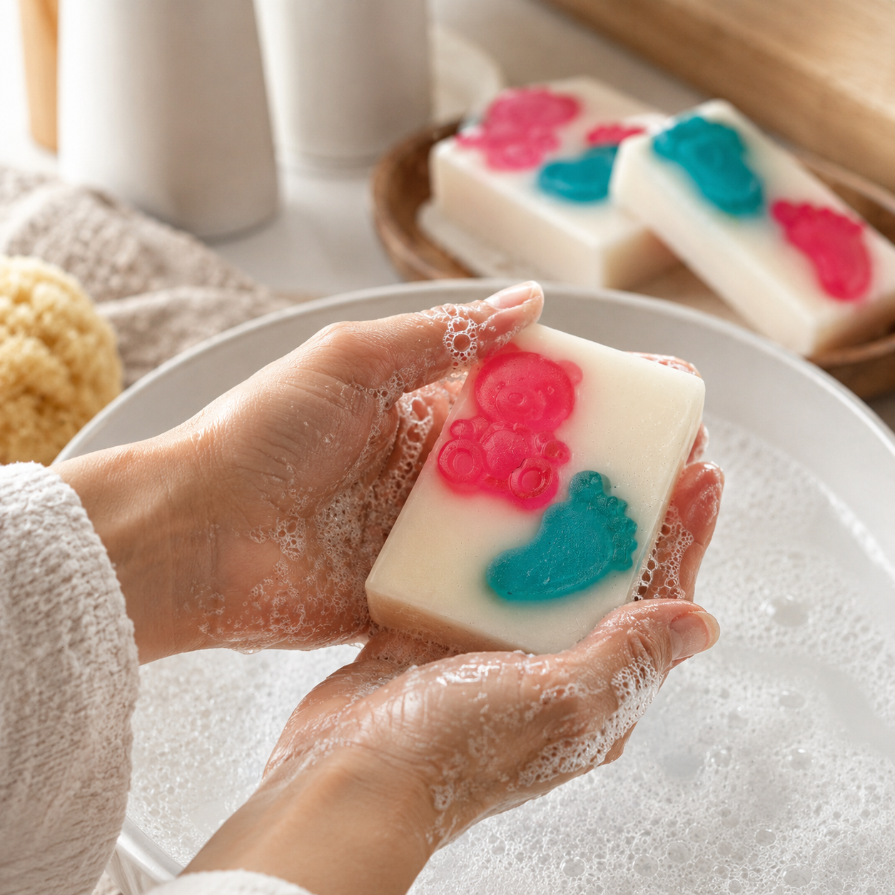 Baby Feet Soap Set of 2 | Handmade Baby-Themed Decorative Bath Soap