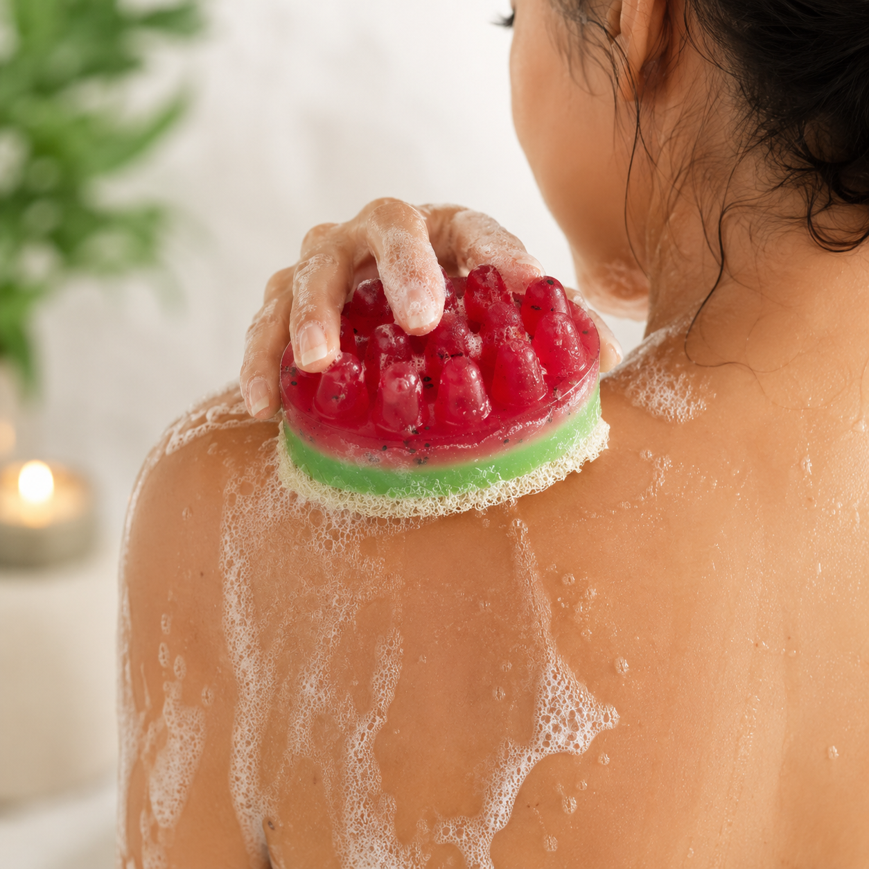 Watermelon Loofah Massage Soap | Exfoliating Handmade Bath Soap