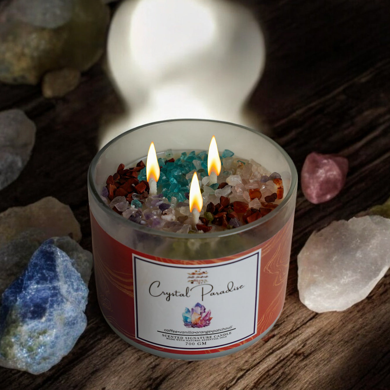 Premium 3 Wick Scented Jar Candle with Wooden Lid (700 GM)