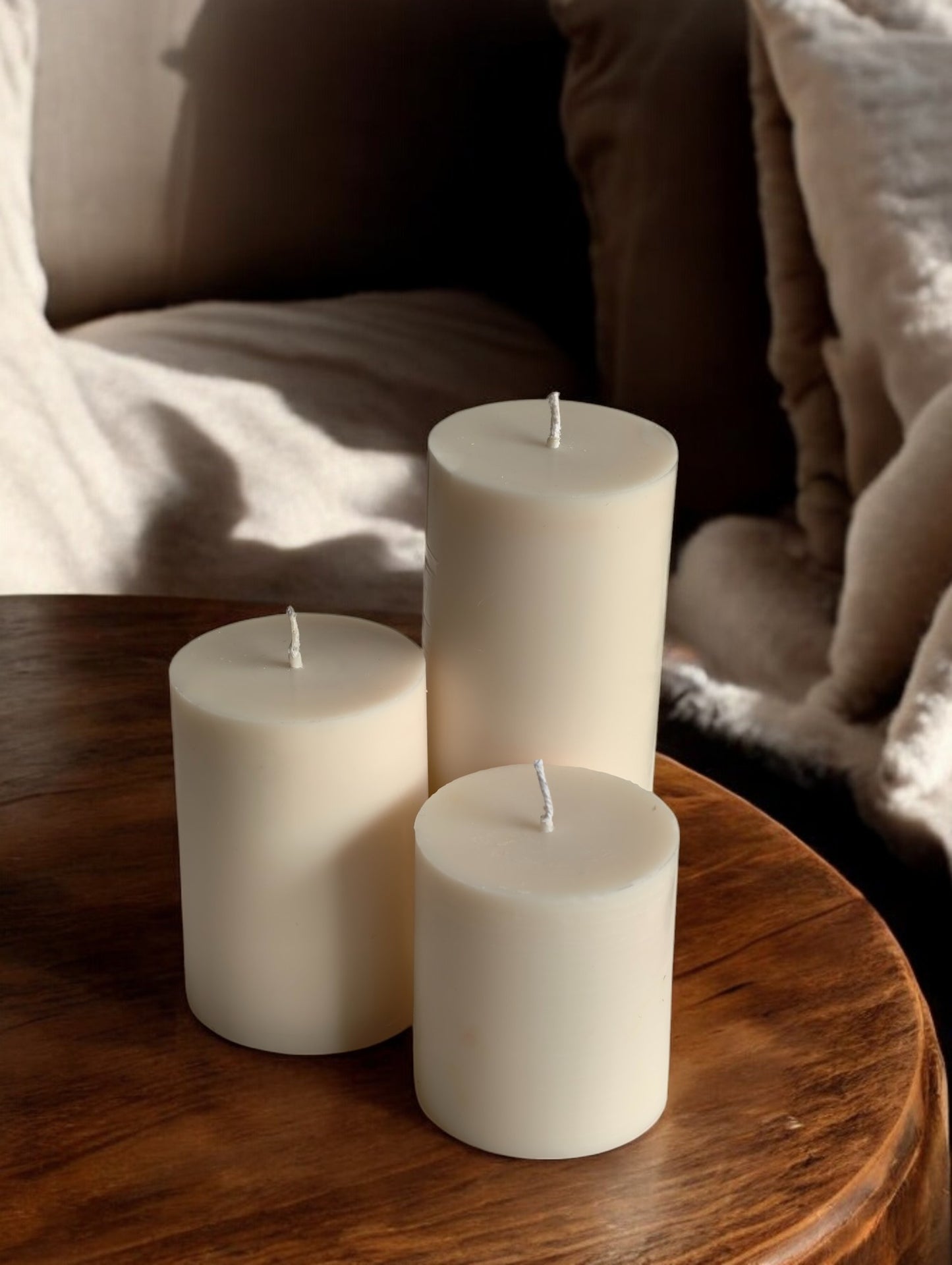 Large Pillar Candle Set of 3 (Warm Vanilla)