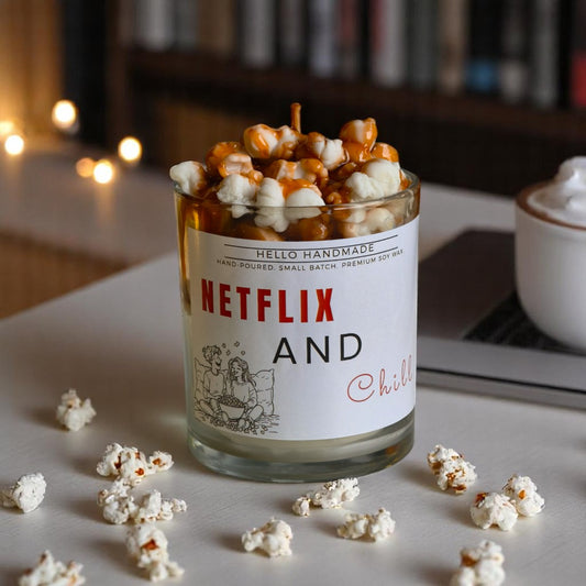 Caramel & Chill Candle (Caramel Popcorn Scent)