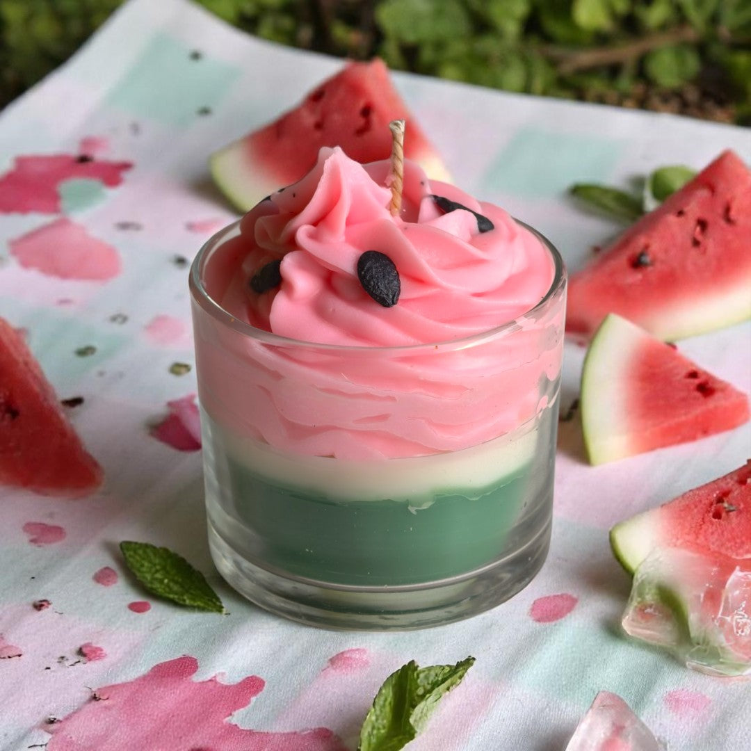 Melon Swirl Scented Candle