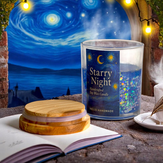 Glow in the Dark Starry Night Jar Candle(Made from Gel Wax)