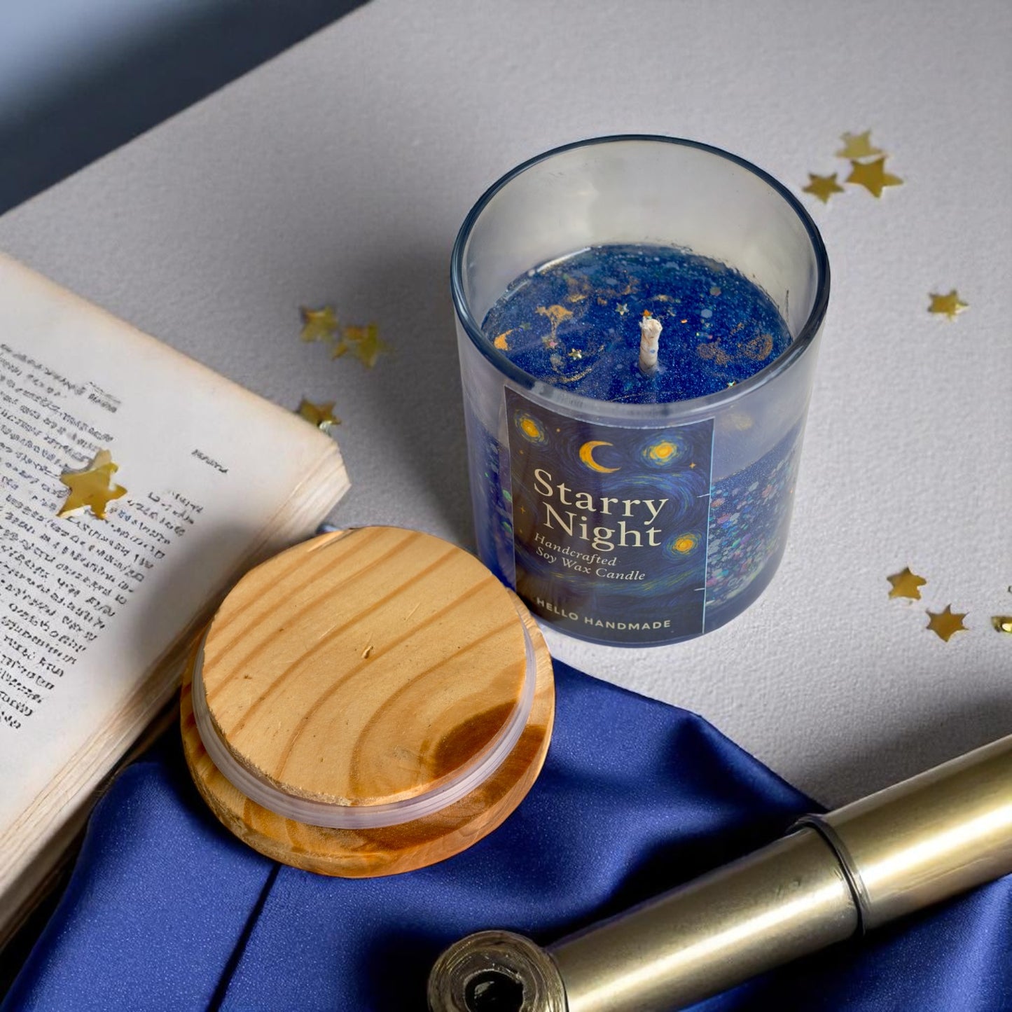 Glow in the Dark Starry Night Jar Candle(Made from Gel Wax)