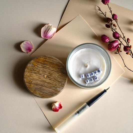 Secret Message Candle – Custom Soy Wax Candle with Hidden Text (Max 12 Characters)