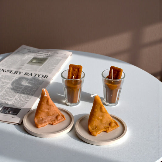 Chai Samosa Candle – Handcrafted Soy Wax Candle Inspired by India’s Favorite Combo