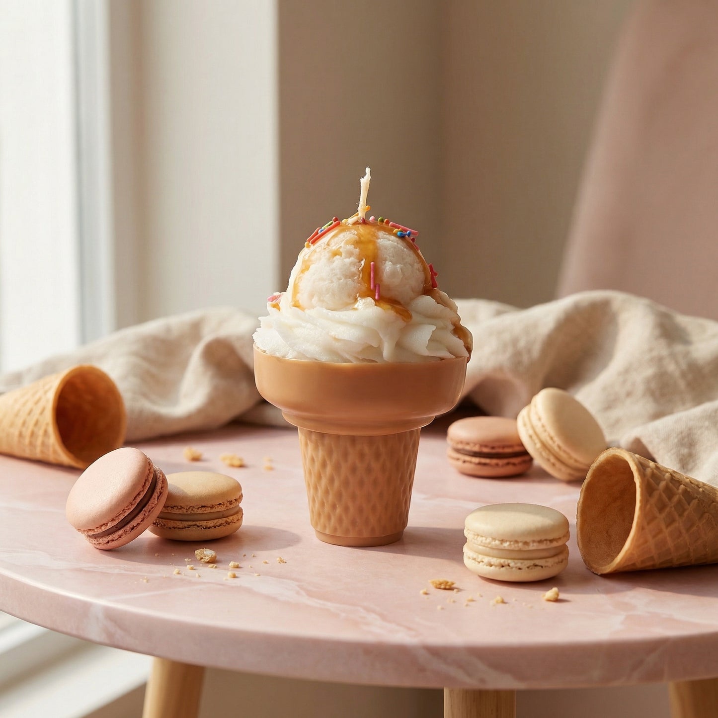 Vanilla Ice Cream Scented Candle – Dessert Inspired Soy Wax Candle | Hello Handmade