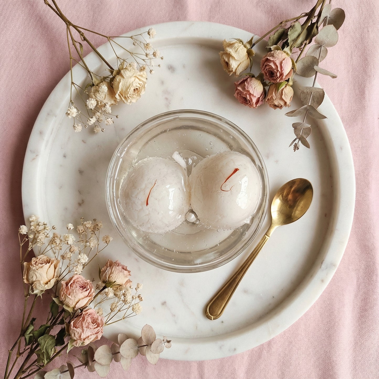 Rasgulla Gel Candle – Handmade Indian Dessert Candle | Sweet Syrup Aesthetic Candle | Unique Home Décor & Gift